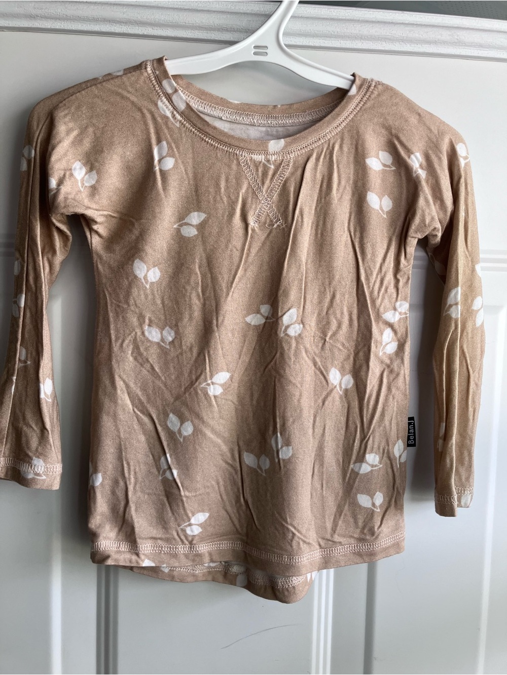 Belan J neutral leaves bamboo long sleeve shirt 2T